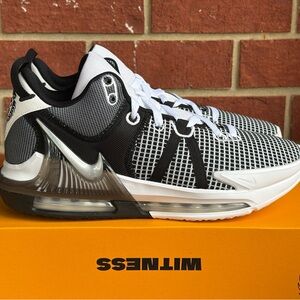 Nike Lebron Witness 7 Black White Silver Mens New Sneakers Basketball Shoes